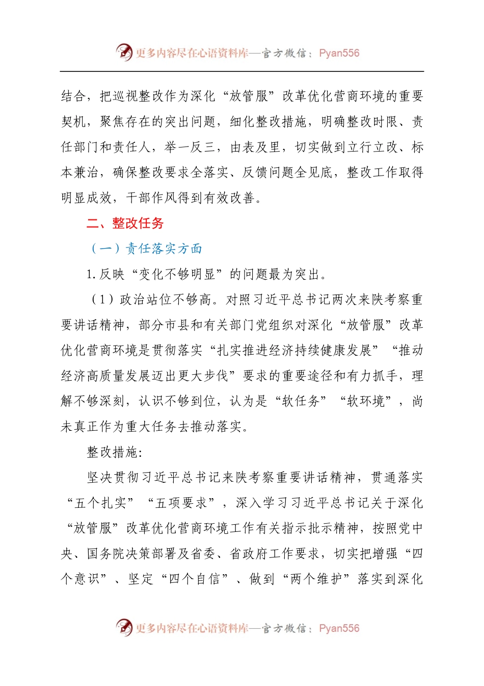 关于深化“放管服”改革和优化营商环境领域作风建设情况专项巡视反馈意见的整改方案.docx_第2页
