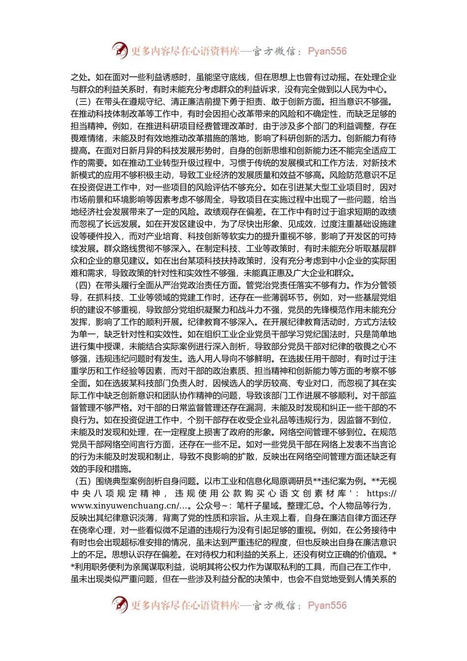 分管科技、工业副市长关于2024年度民主生活会个人对照检视材料.docx_第2页