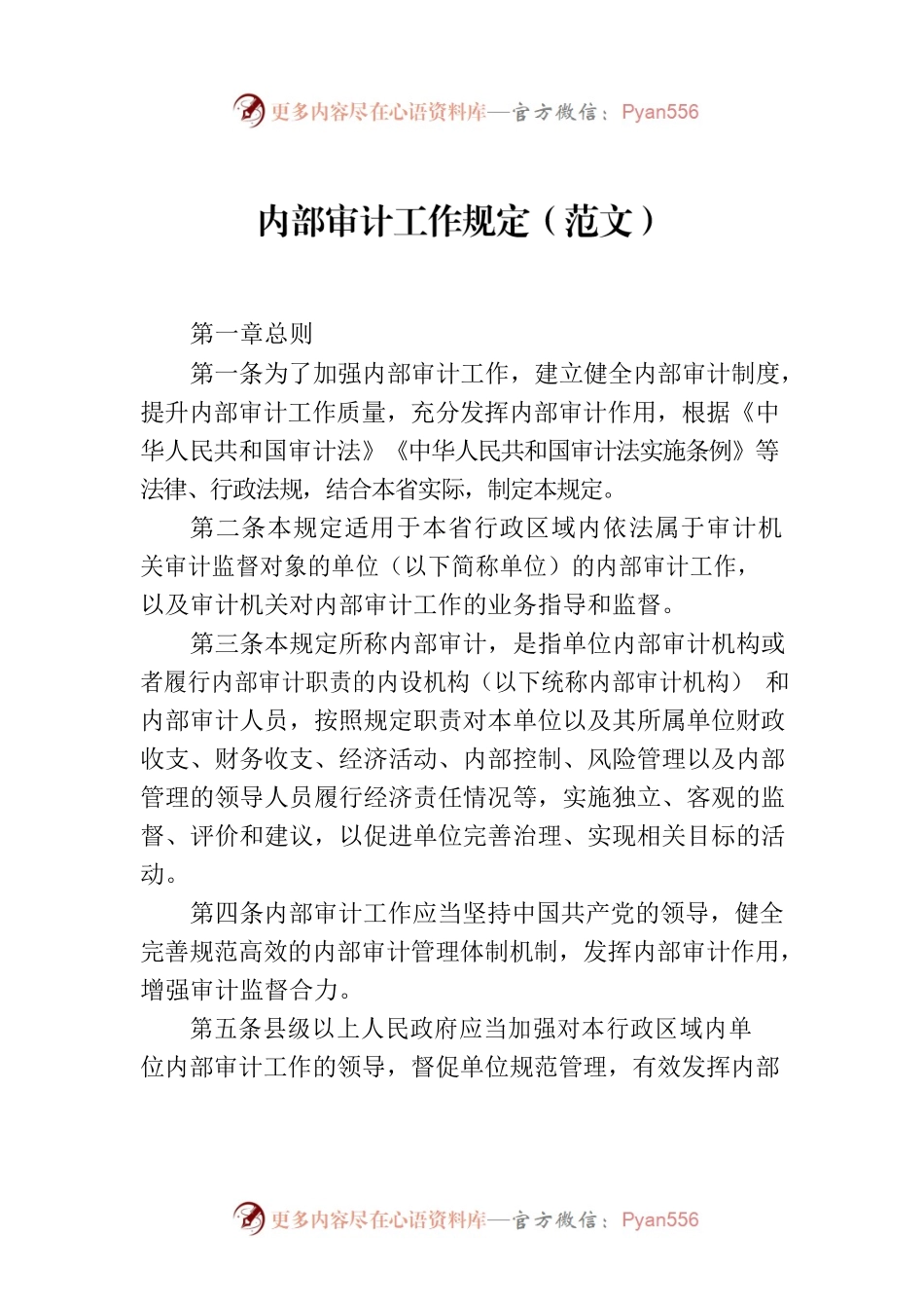 内部审计工作规定（范文）.docx_第1页