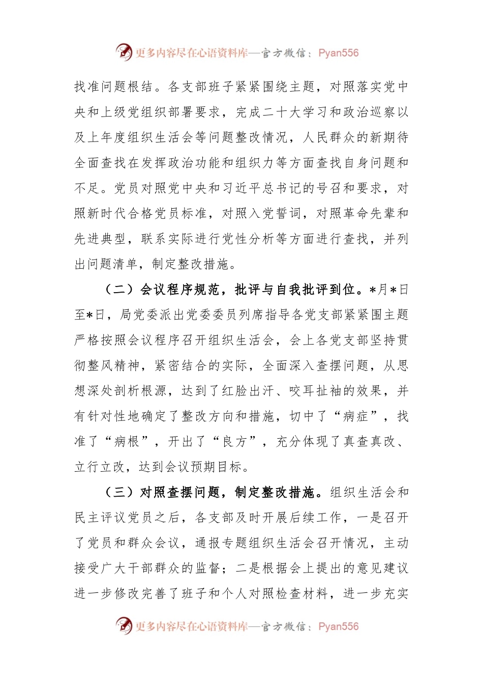关于召开组织生活会和开展民主评议党员工作情况的报告.docx_第2页