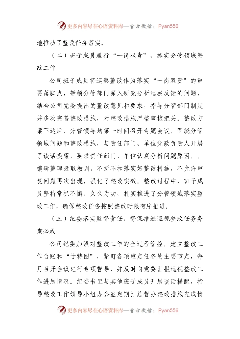 关于巡察整改进展情况的报告（一）.docx_第2页