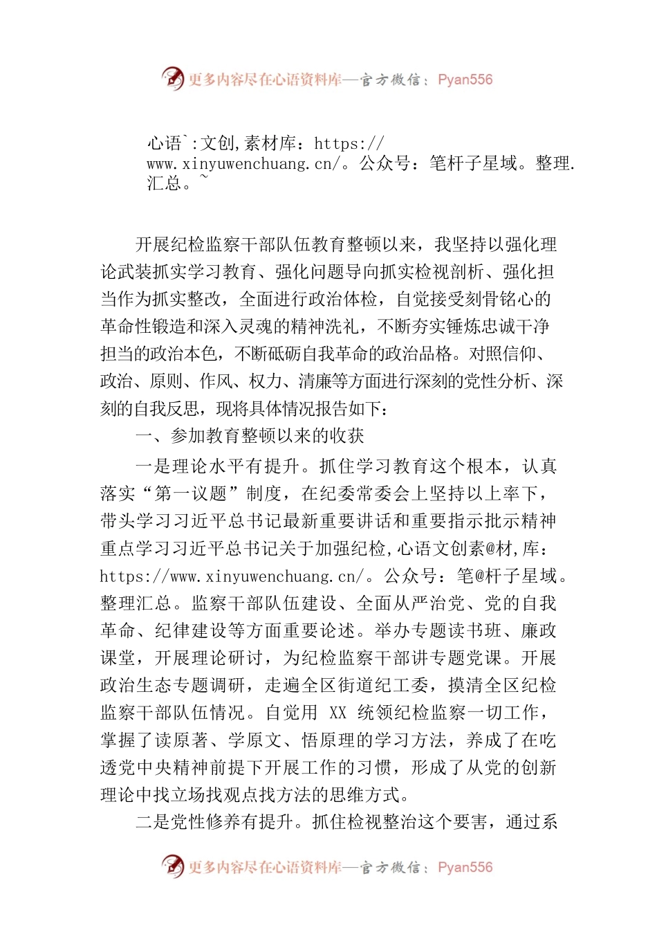 区纪委书记教育整顿党性分析报告.docx_第1页