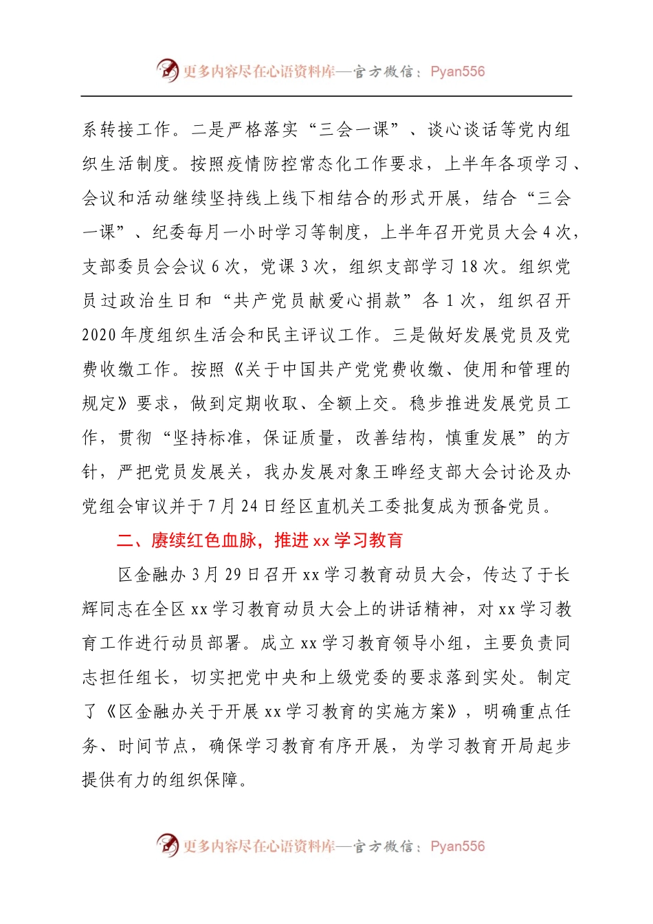 区金融办支委会上半年工作情况及检视材料.docx_第2页