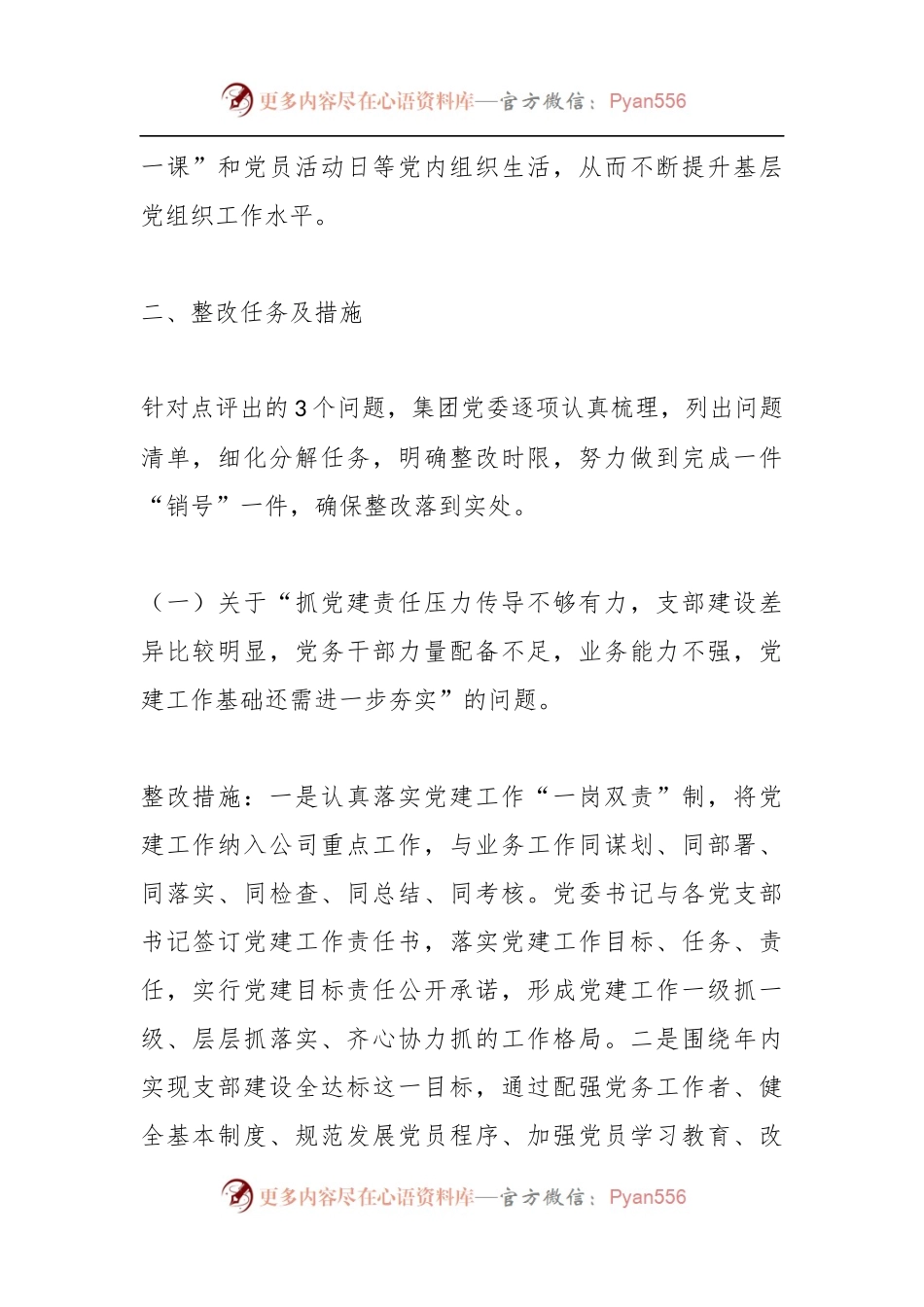 关于党委书记抓基层党建工作述职评议考核反馈问题整改方案的报告.docx_第2页