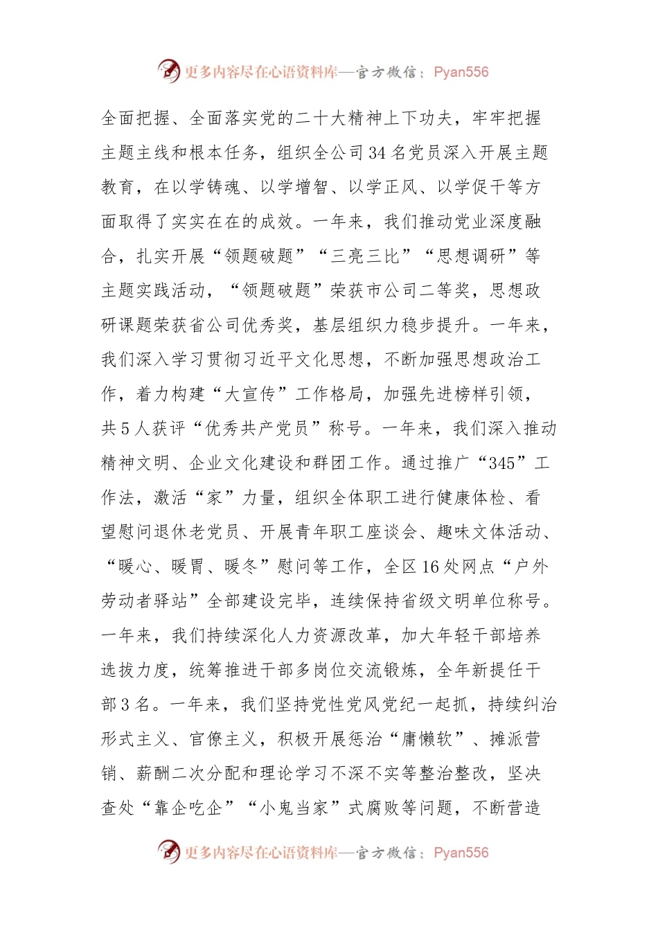 分公司党支部2024年党的建设暨党风廉政建设和反腐败工作会议上的讲话.docx_第2页