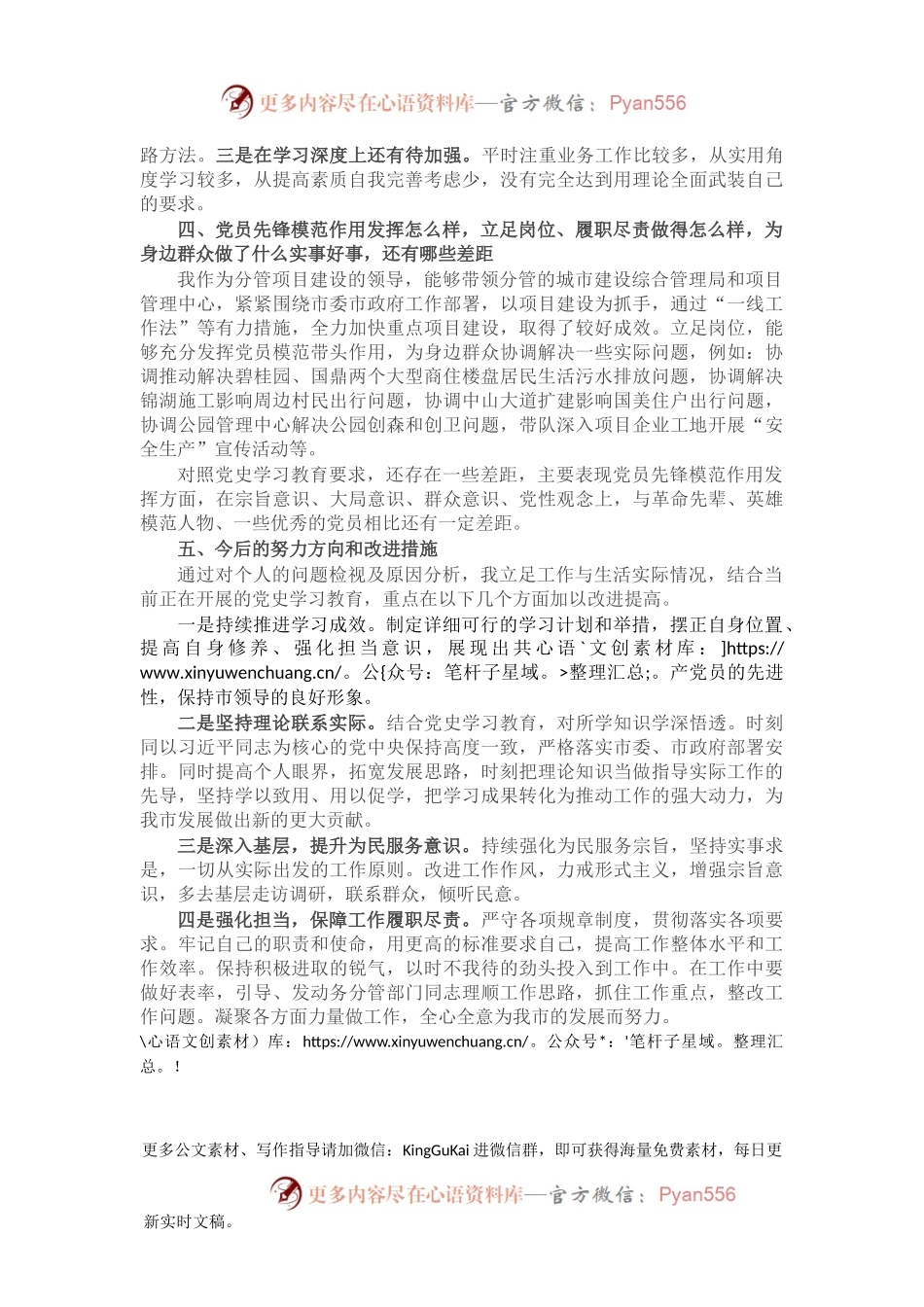 副市长在党支部党史学习教育专题组织生活会上的发言材料.docx_第2页