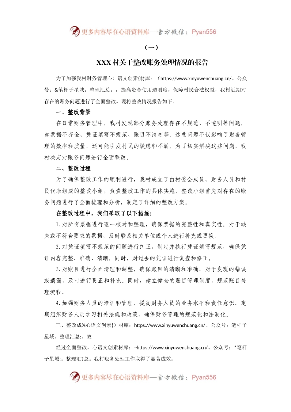 关于整改账务处理情况的报告.docx_第1页