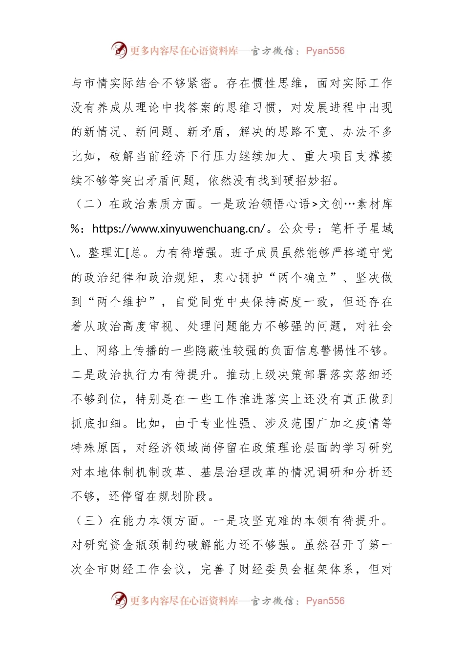 关于学习贯彻2023年的主题教育专题民主生活会班子对照检查材料.docx_第2页