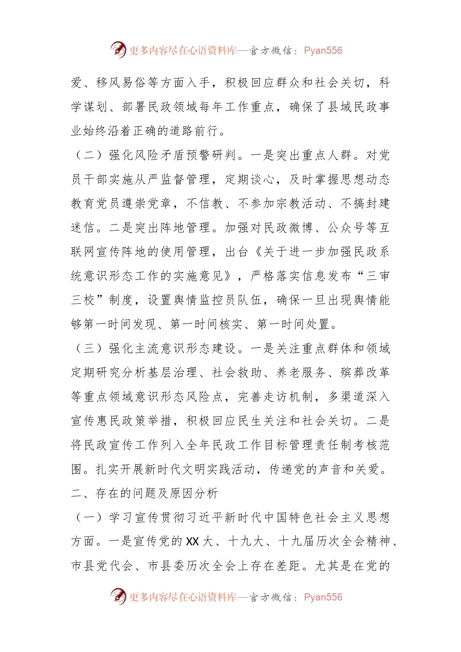 关于某县民政局党组关于意识形态工作责任制落实情况的自查报告.docx_第2页