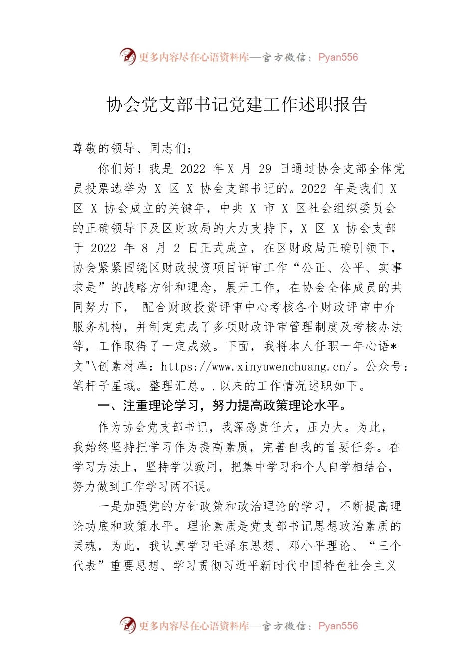 协会党支部书记党建工作述职报告.docx_第1页