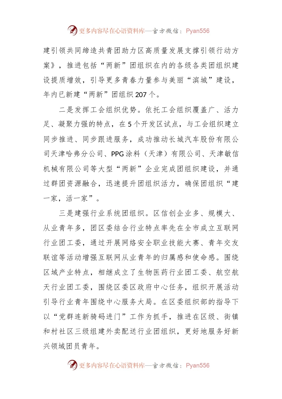 区团委书记在“两新组织”团组织建设工作学习交流座谈会上的发言.docx_第2页