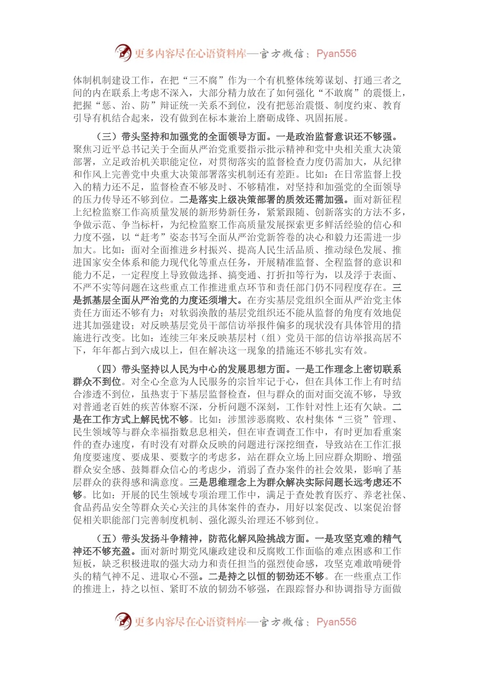 区纪检监察工委书记2022年度民主生活会发言提纲.docx_第2页