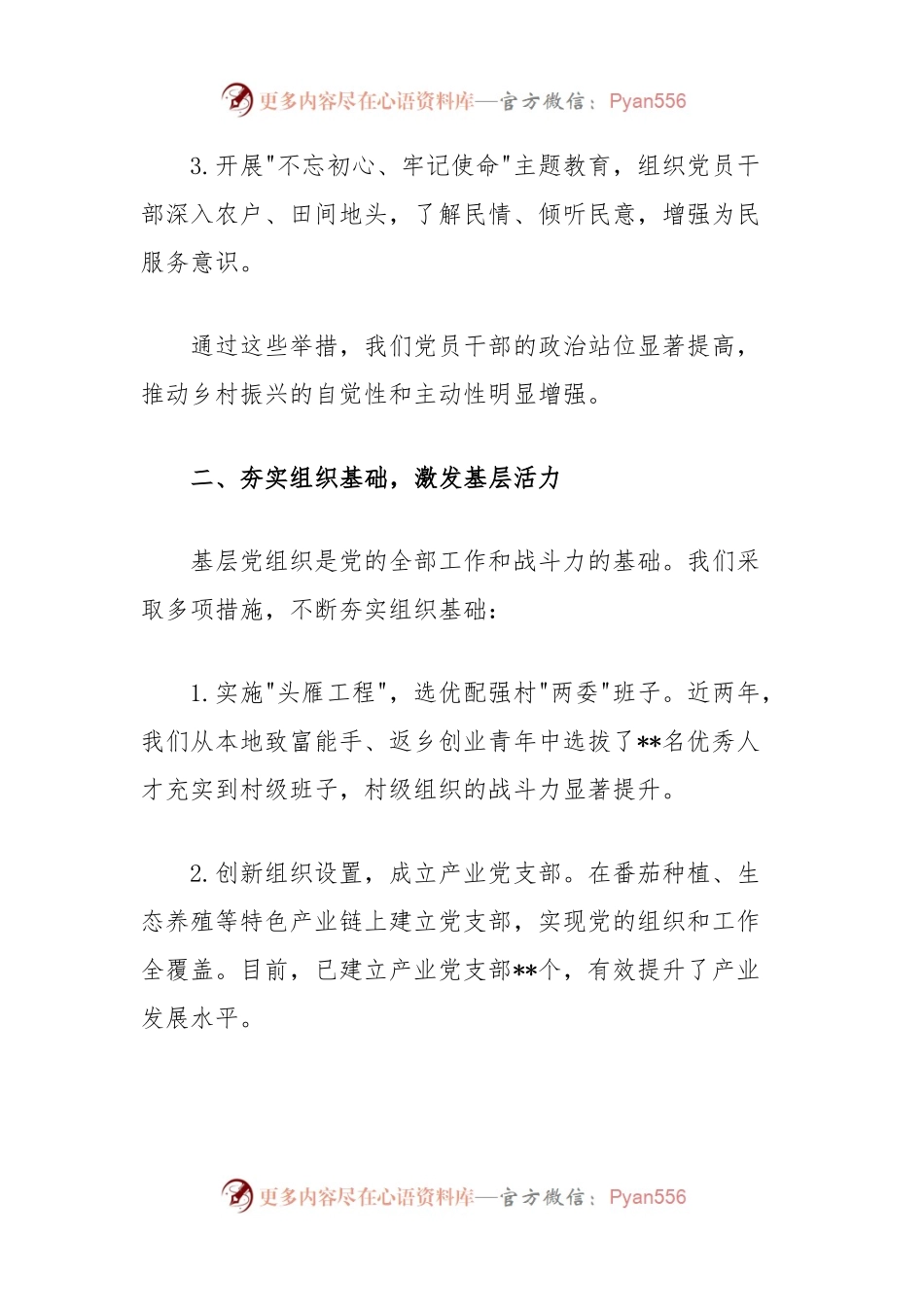 关于党建引领乡村振兴的发言材料：铸就美丽乡村的坚实基石.docx_第2页