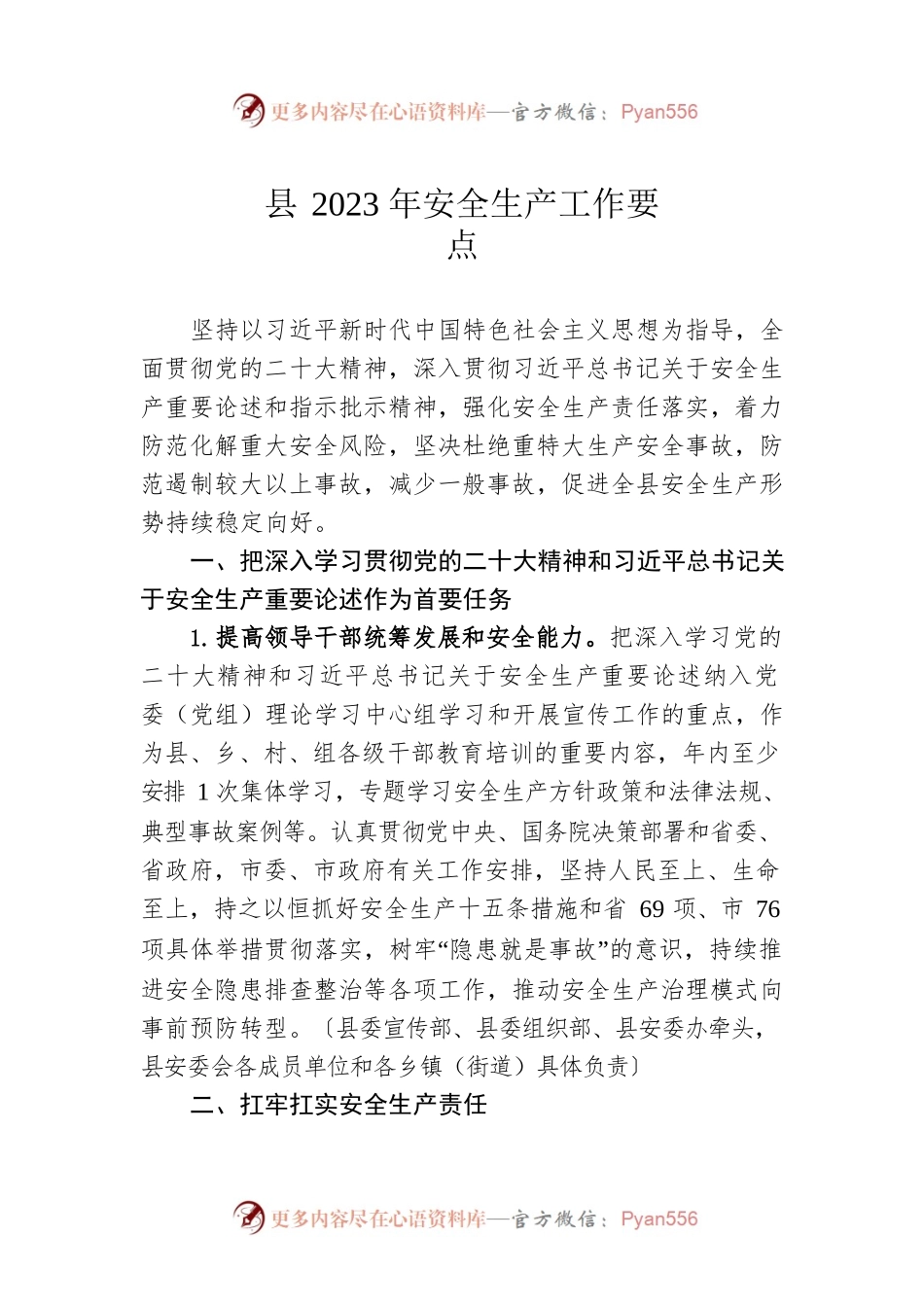 县2023年安全生产工作要点（20230505）.docx_第1页