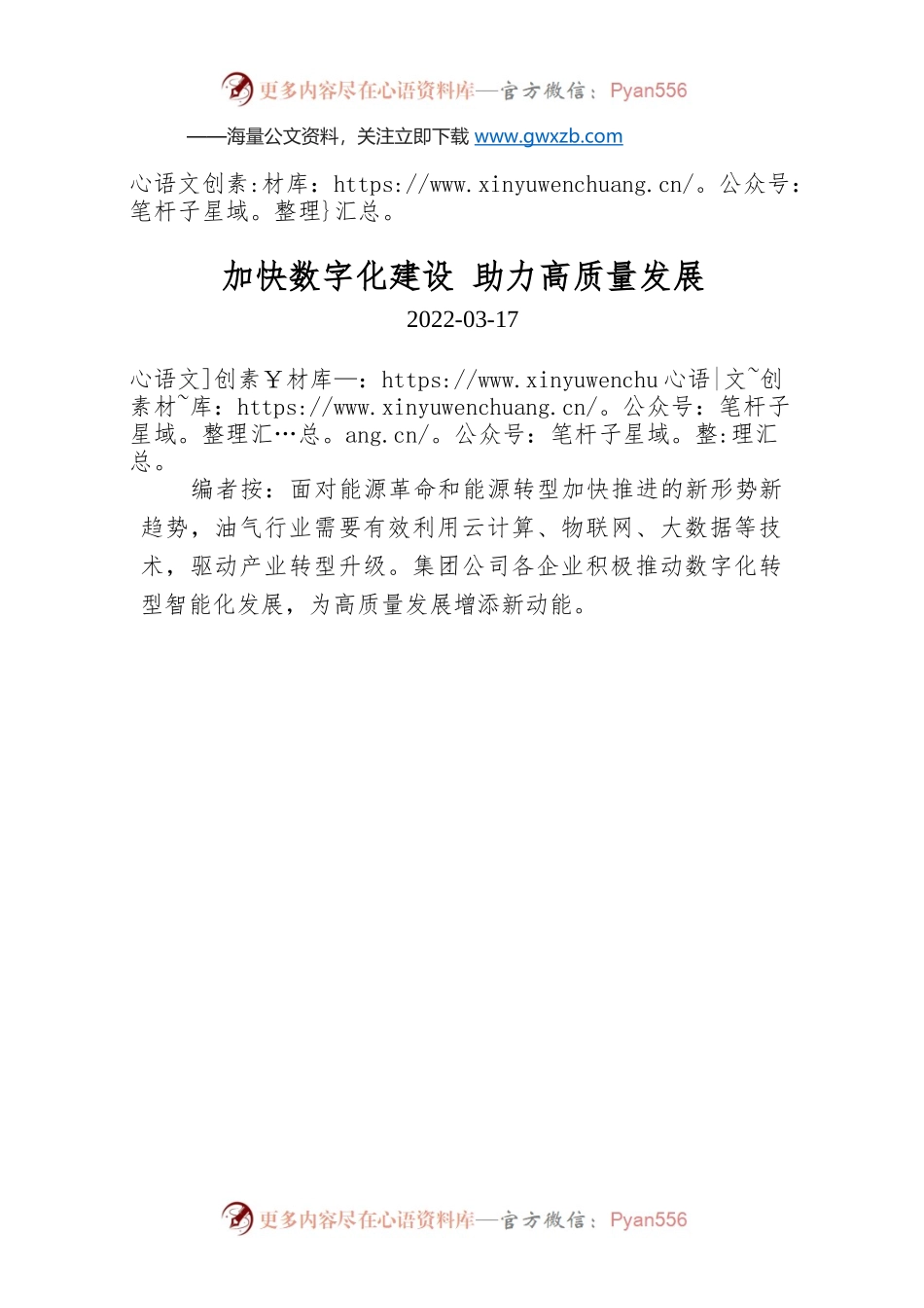 加快数字化建设 助力高质量发展.docx_第1页