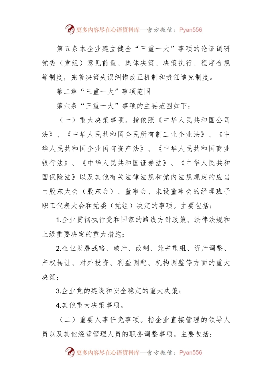 关于“三重一大”决策事项实施细则.docx_第2页