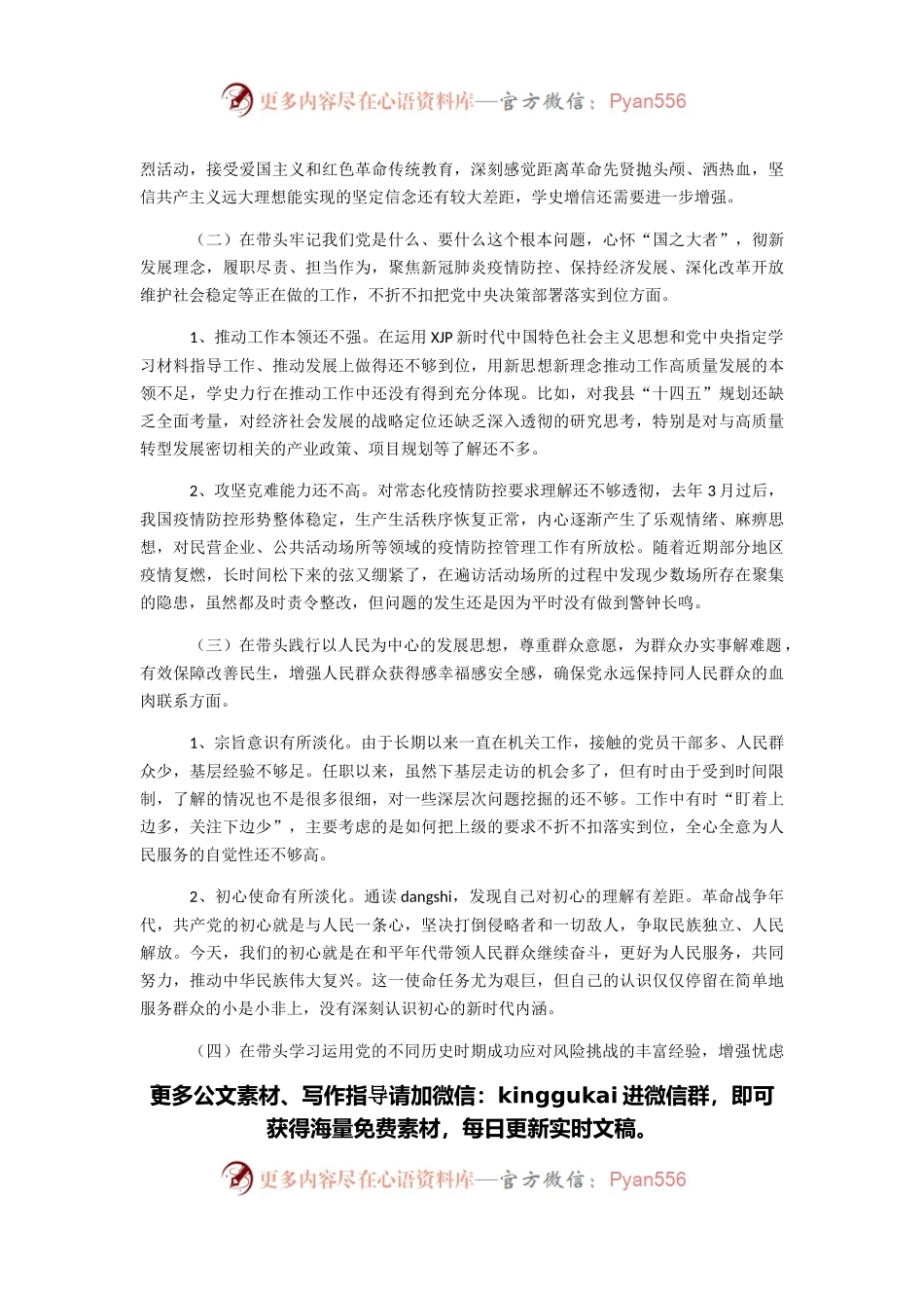 副县长专题民主生活会五个方面对照检查材料.docx_第2页