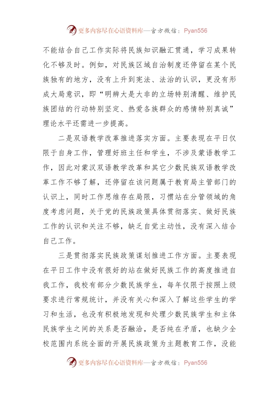 副主任在加强民族工作民主生活会个人对照检查材料.docx_第2页
