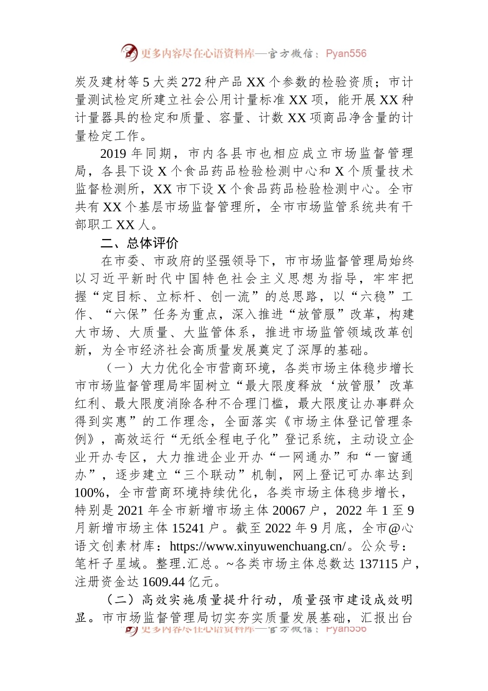关于民主评议市市场监督管理局工作的评议报告.docx_第2页
