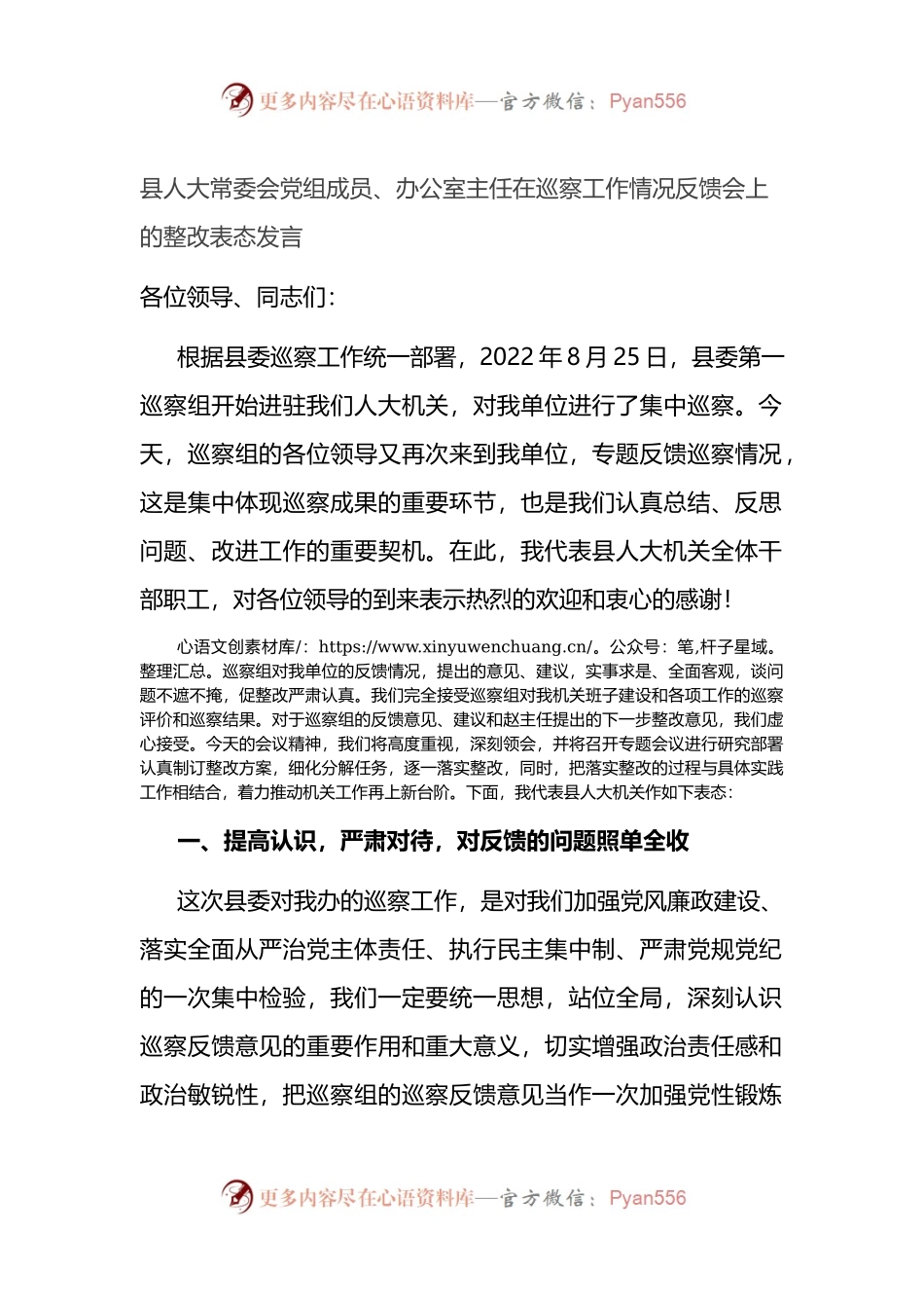 县人大主任在巡察工作情况反馈会上的整改表态发言.docx_第1页