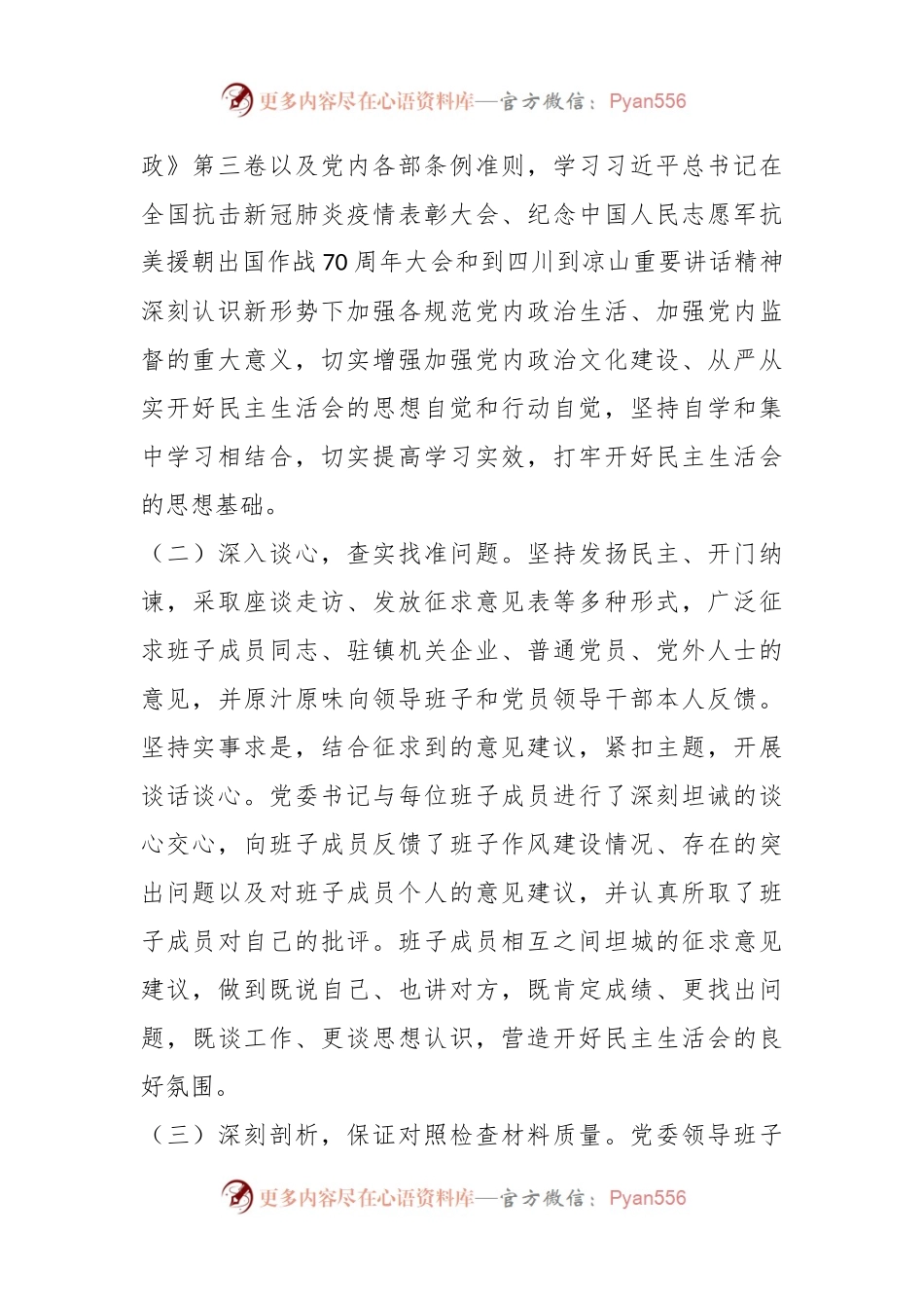 关于专题民主生活会开展情况报告.docx_第2页