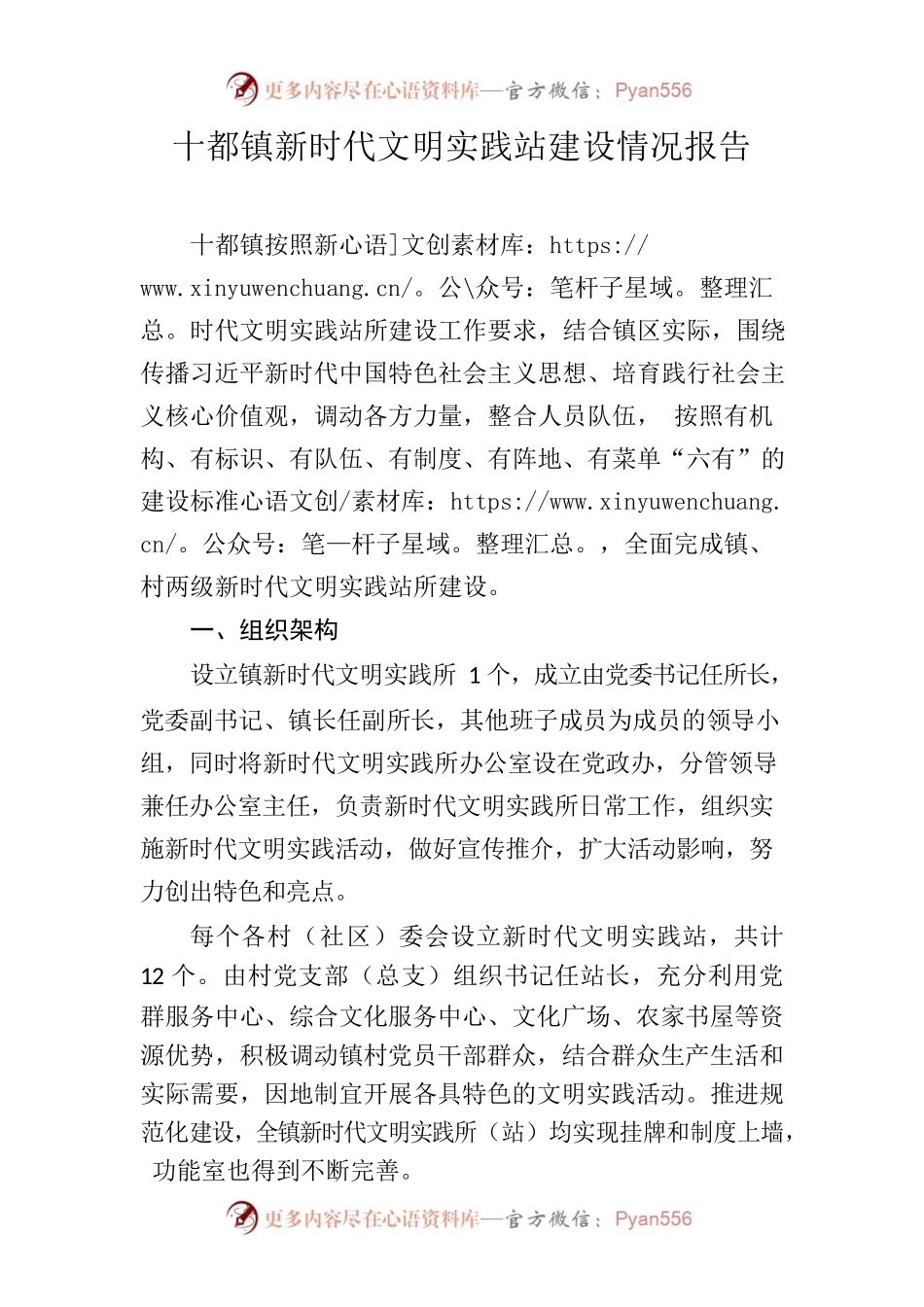 十都镇新时代文明实践站建设情况报告.docx_第1页
