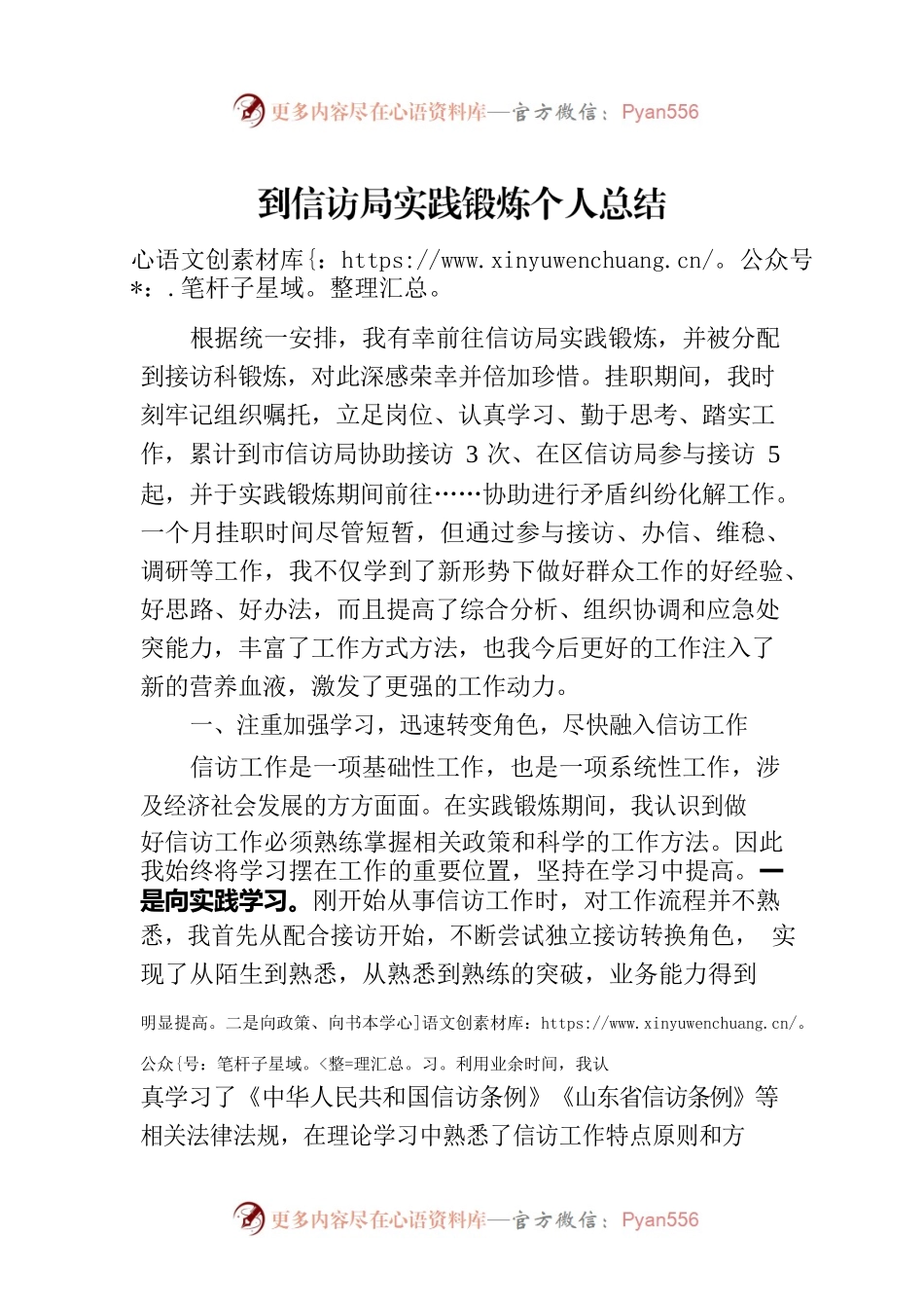 到信访局实践锻炼个人总结.docx_第1页