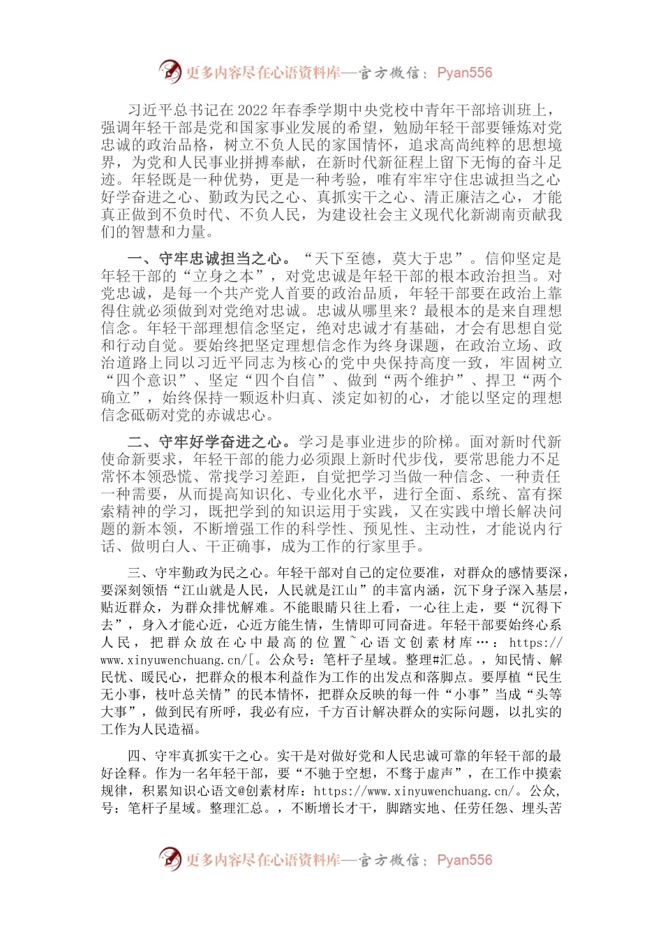 副县长年轻干部座谈会发言提纲.docx_第1页