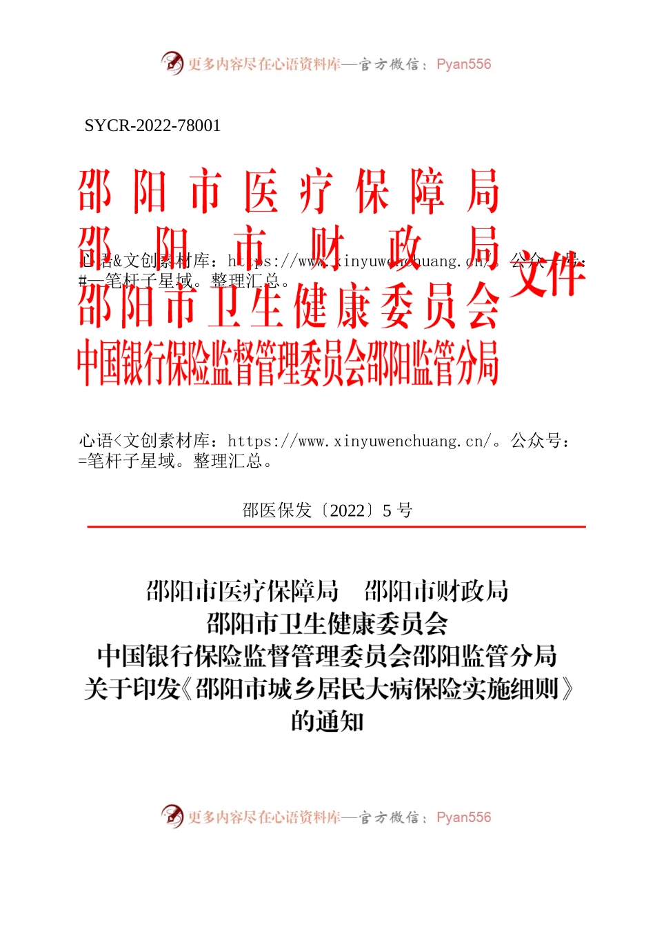 关于印发《邵阳市城乡居民大病保险实施细则》的通知.docx_第1页