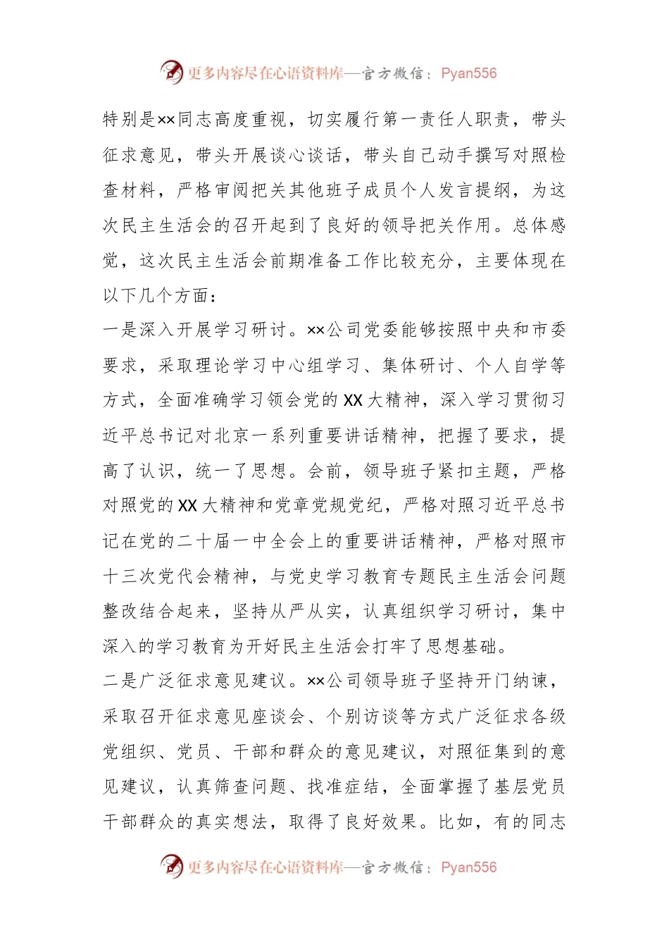 关于上级督导组指导国企领导班子2022年度民主生活会点评讲话提纲.docx_第2页