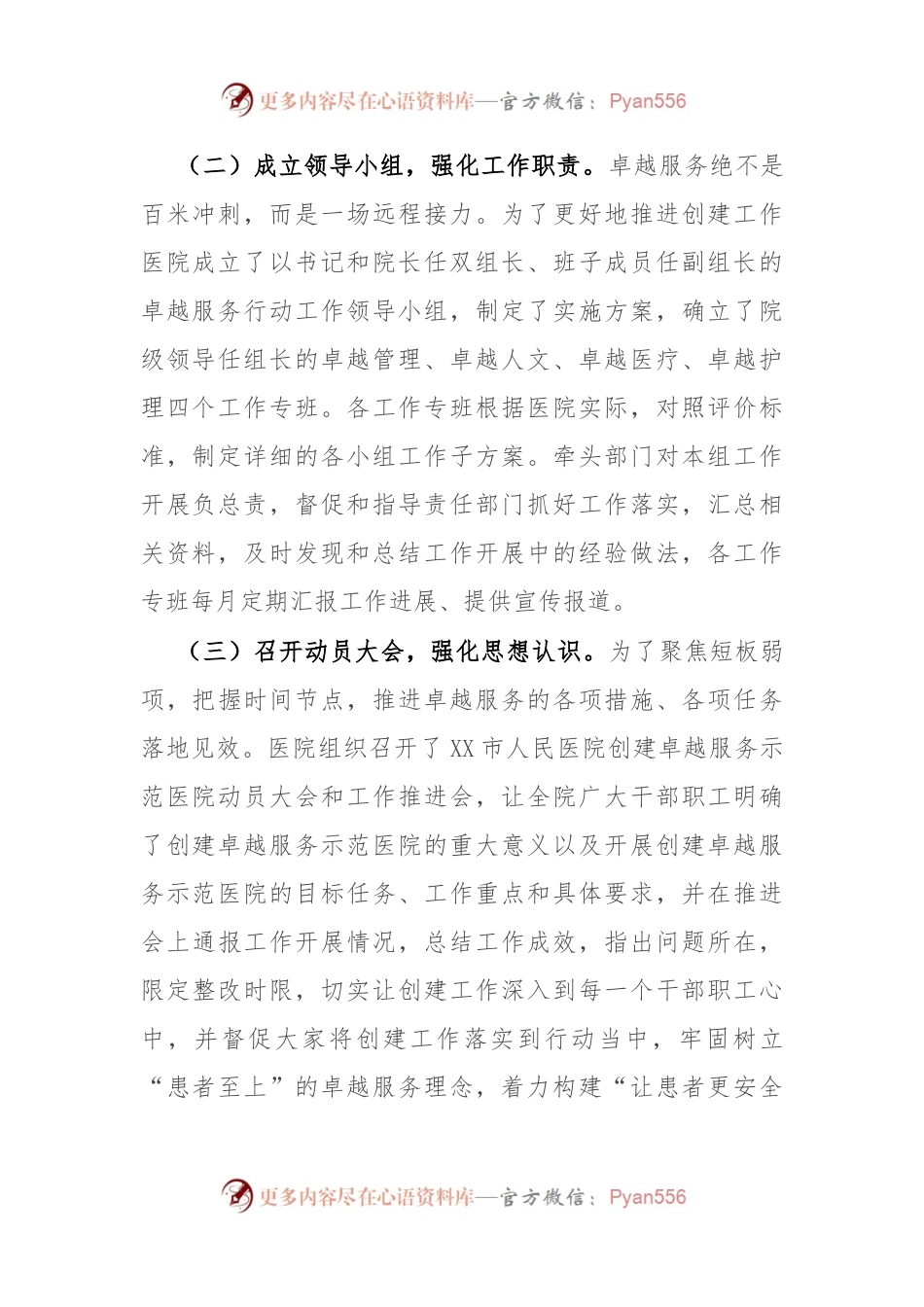 创建卓越服务示范医院工作开展情况汇报.docx_第2页