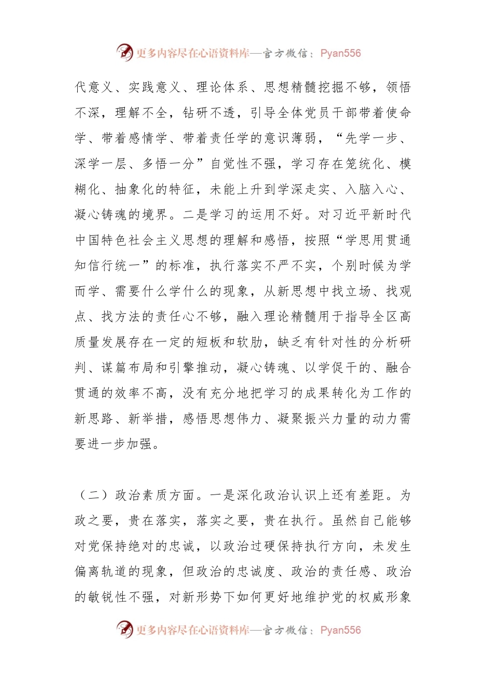 区委书记2023年 主题教育专题 民主生活会个人对照检查材料.docx_第2页
