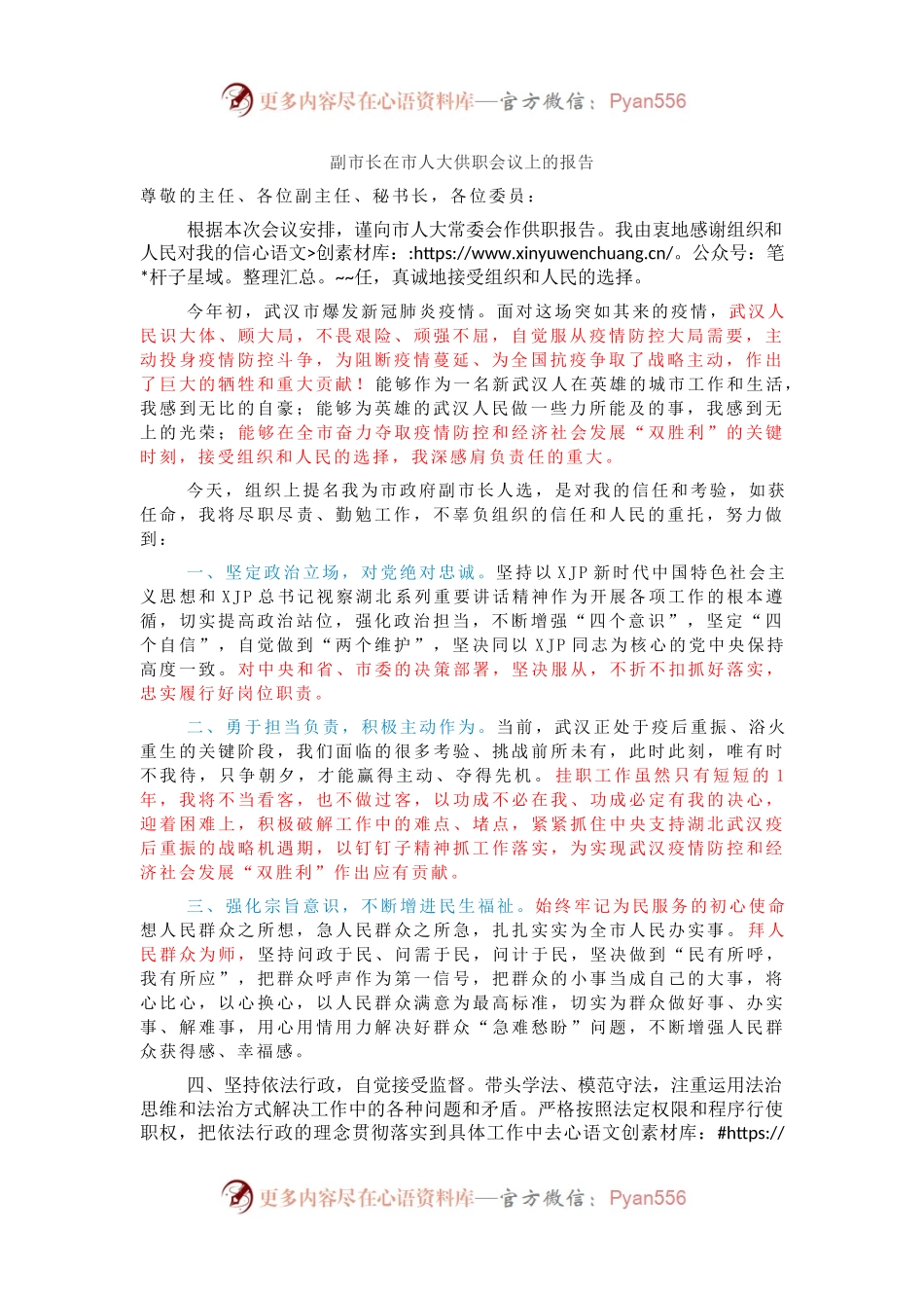 副市长在市人大供职会议上的报告.docx_第1页