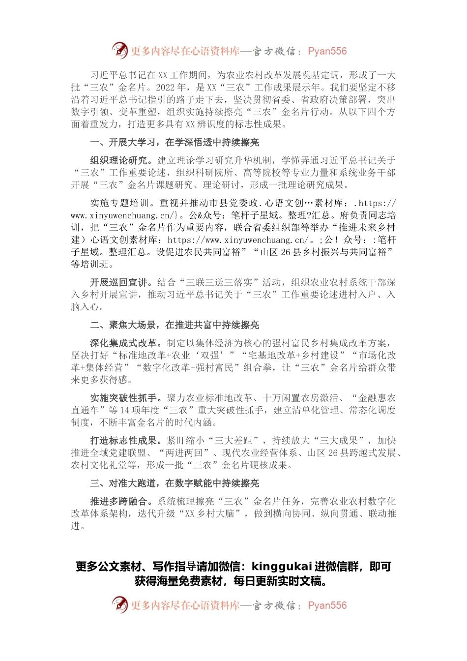 农村工作会议发言：持续擦亮XX“三农”金名片.docx_第1页