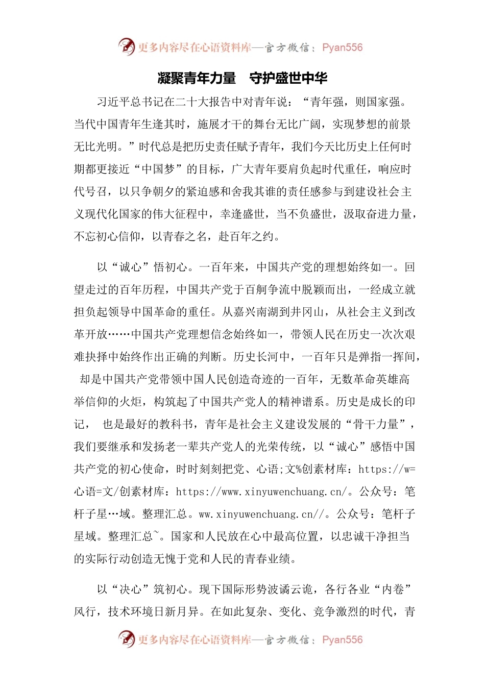 凝聚青年力量  守护盛世中华.docx_第1页