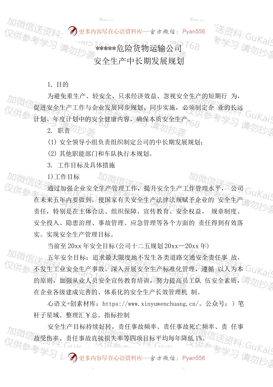 危险货物运输公司中长期规划.docx_第1页