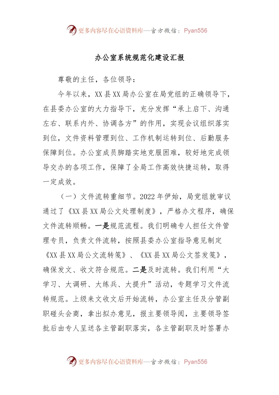 办公室系统规范化建设汇报.docx_第1页