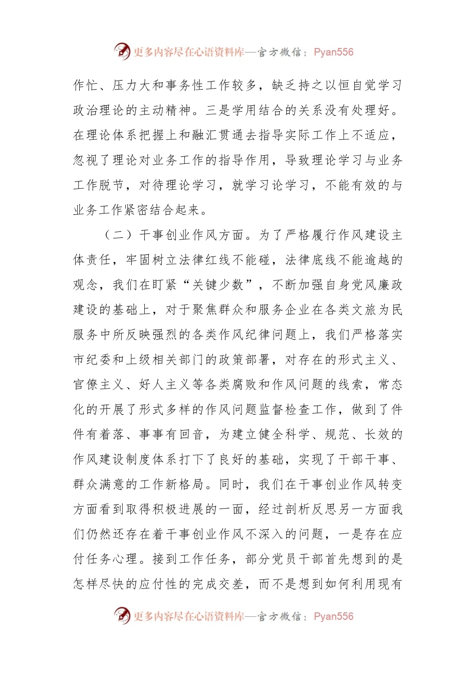 关于文化和旅游局领导班子党性问题剖析材料.docx_第2页