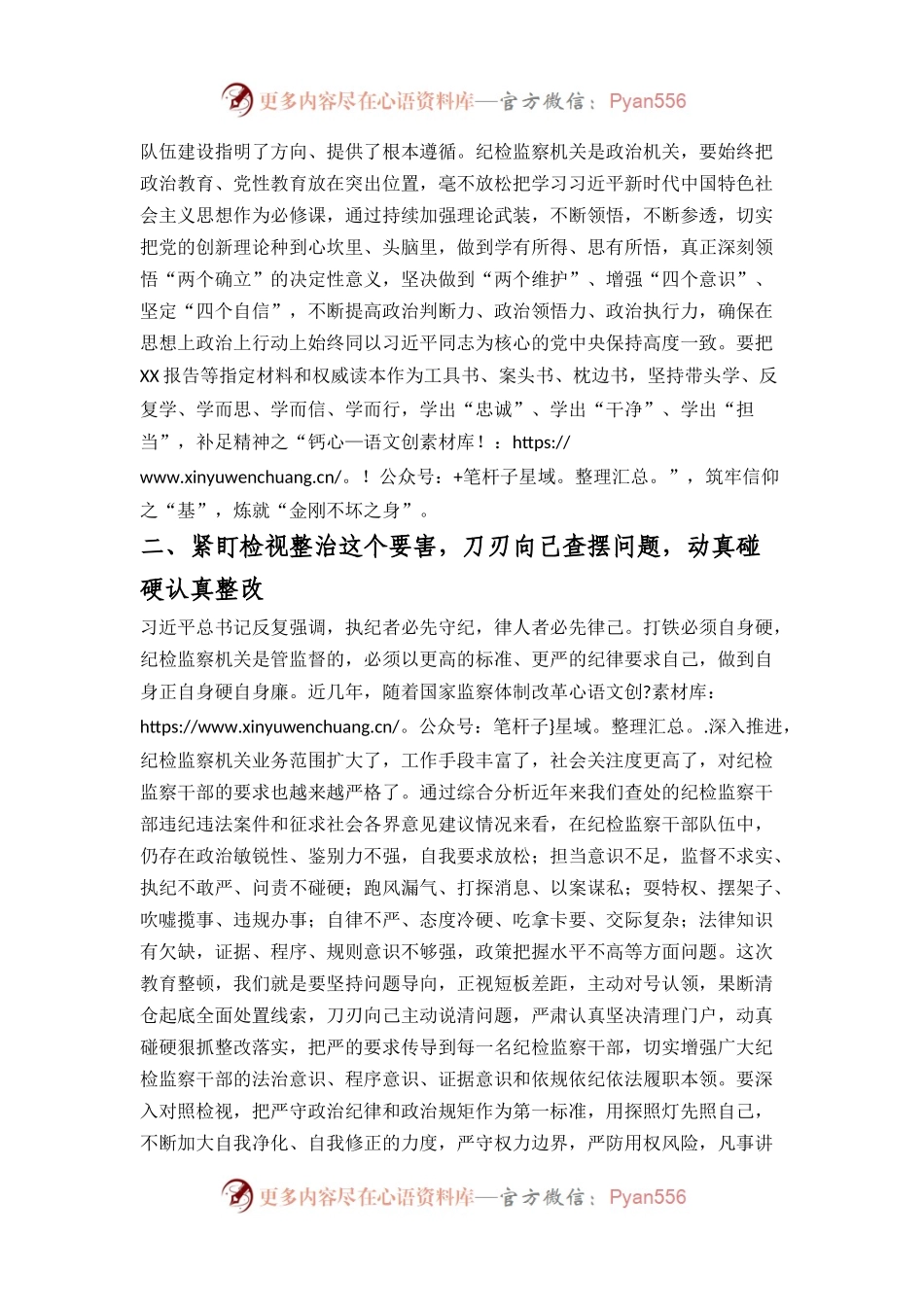 关于纪检监察干部队伍教育整顿的研讨发言材料.docx_第2页
