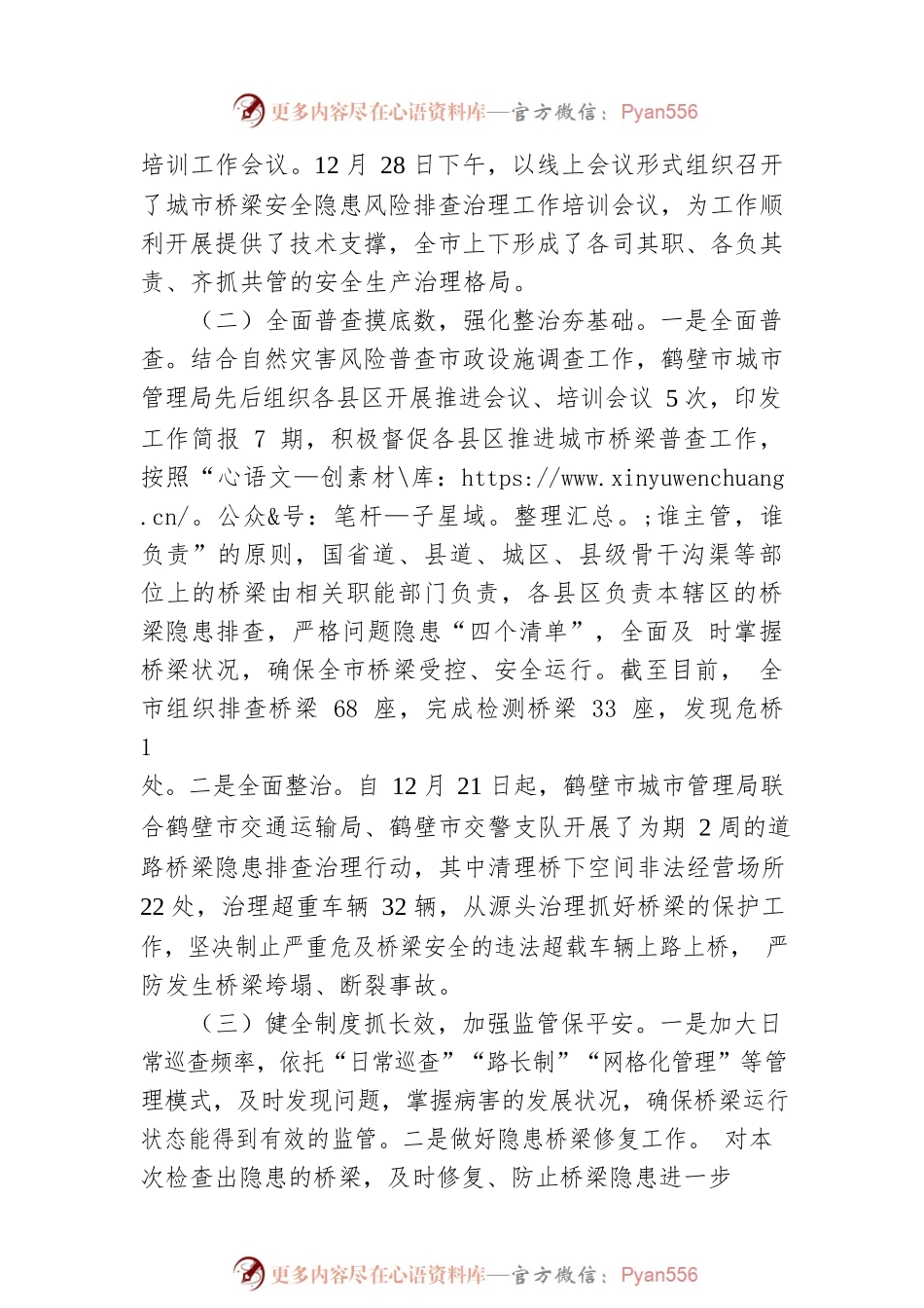 关于城市桥梁安全隐患风险排查治理工作的汇报.docx_第2页