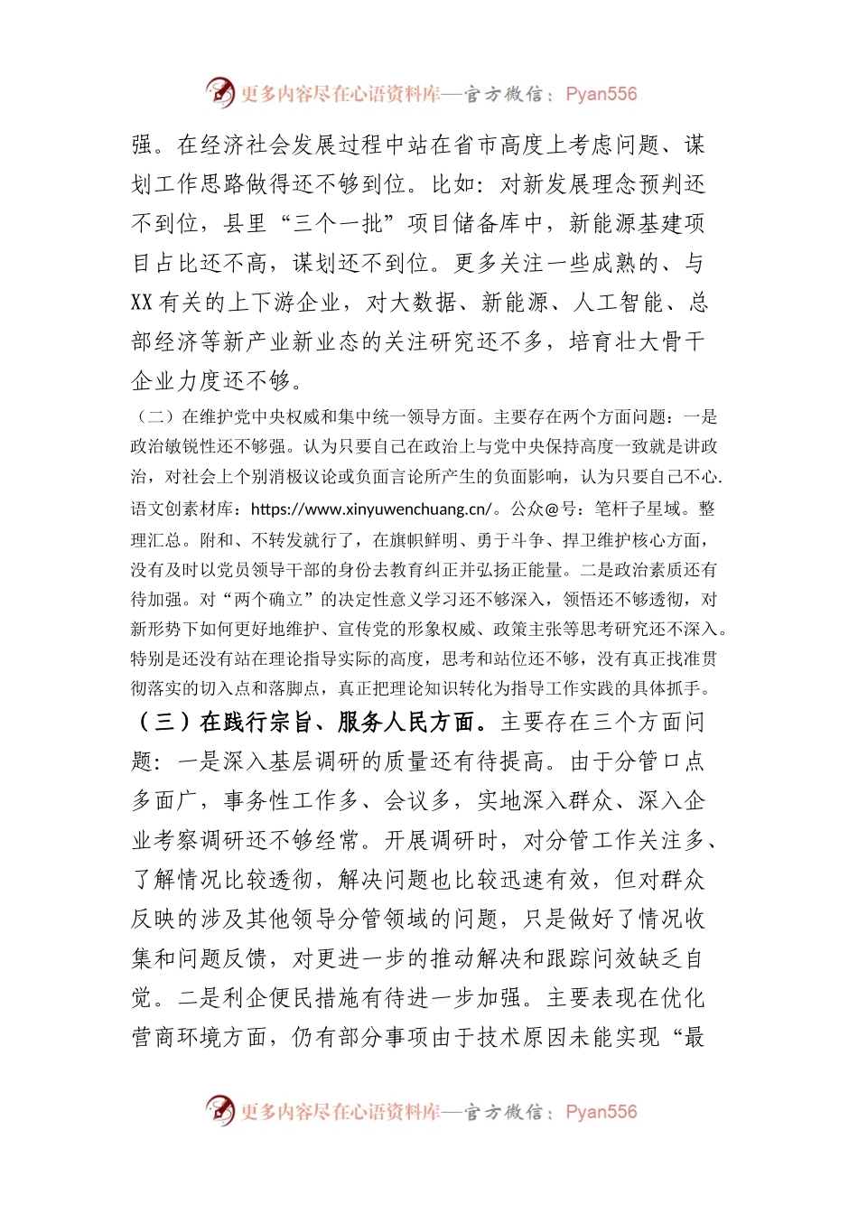副县长2023年度专题民主生活会个人对照检查发言（践行宗旨等6个方面）.docx_第2页