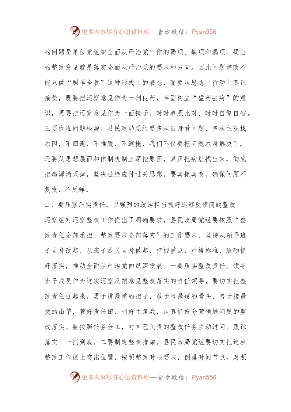 副县长在县委巡察组巡察县民政局党组情况反馈会议上的讲话.docx_第2页