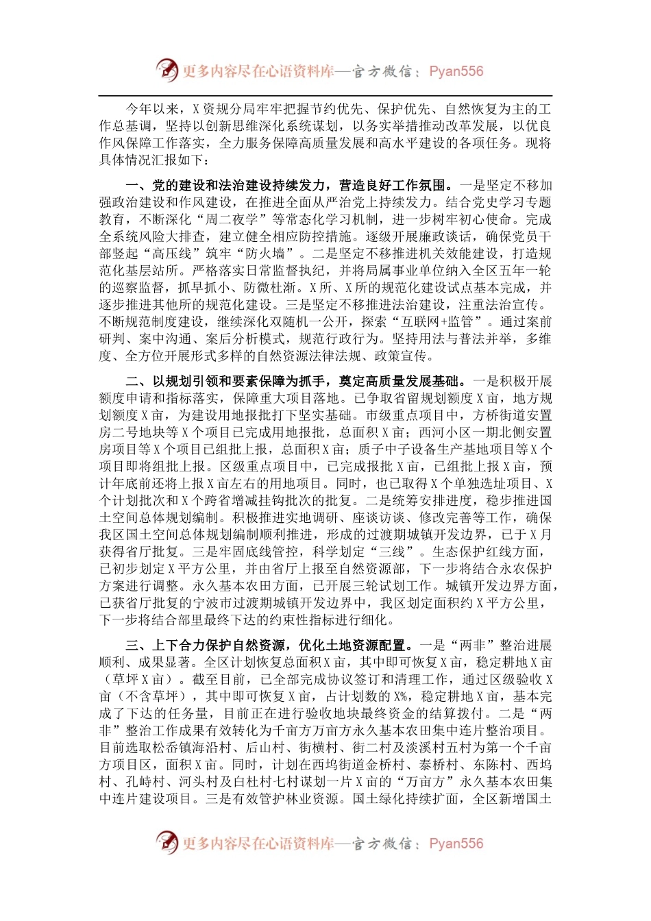 区自然资源和规划局202X年工作总结.docx_第1页