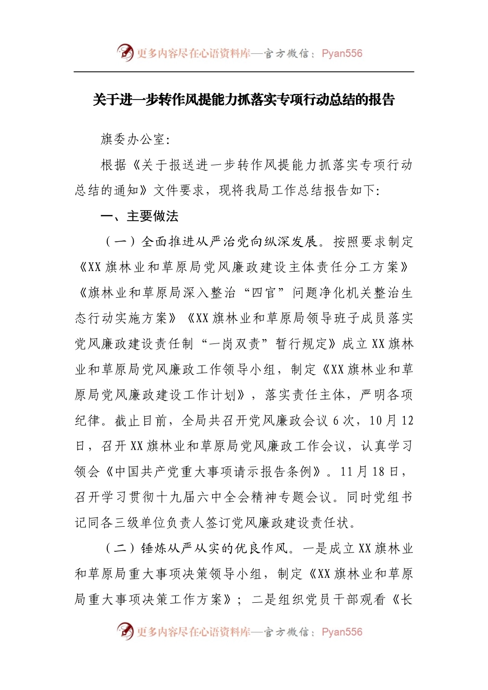 关于进一步转作风提能力抓落实专项行动总结的报告.docx_第1页