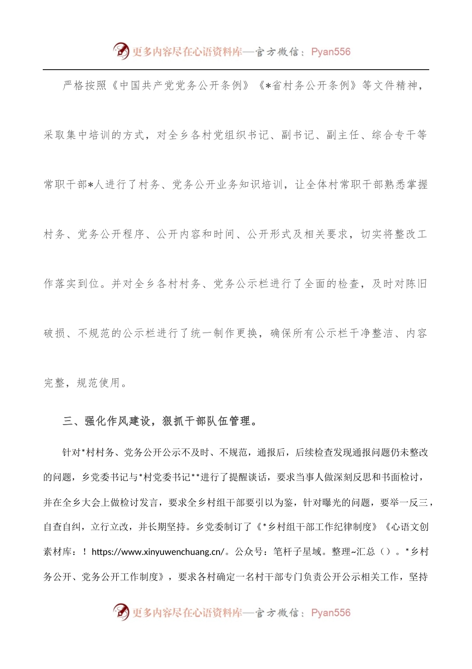 关于村村务、党务公开问题整改落实情况报告.docx_第2页