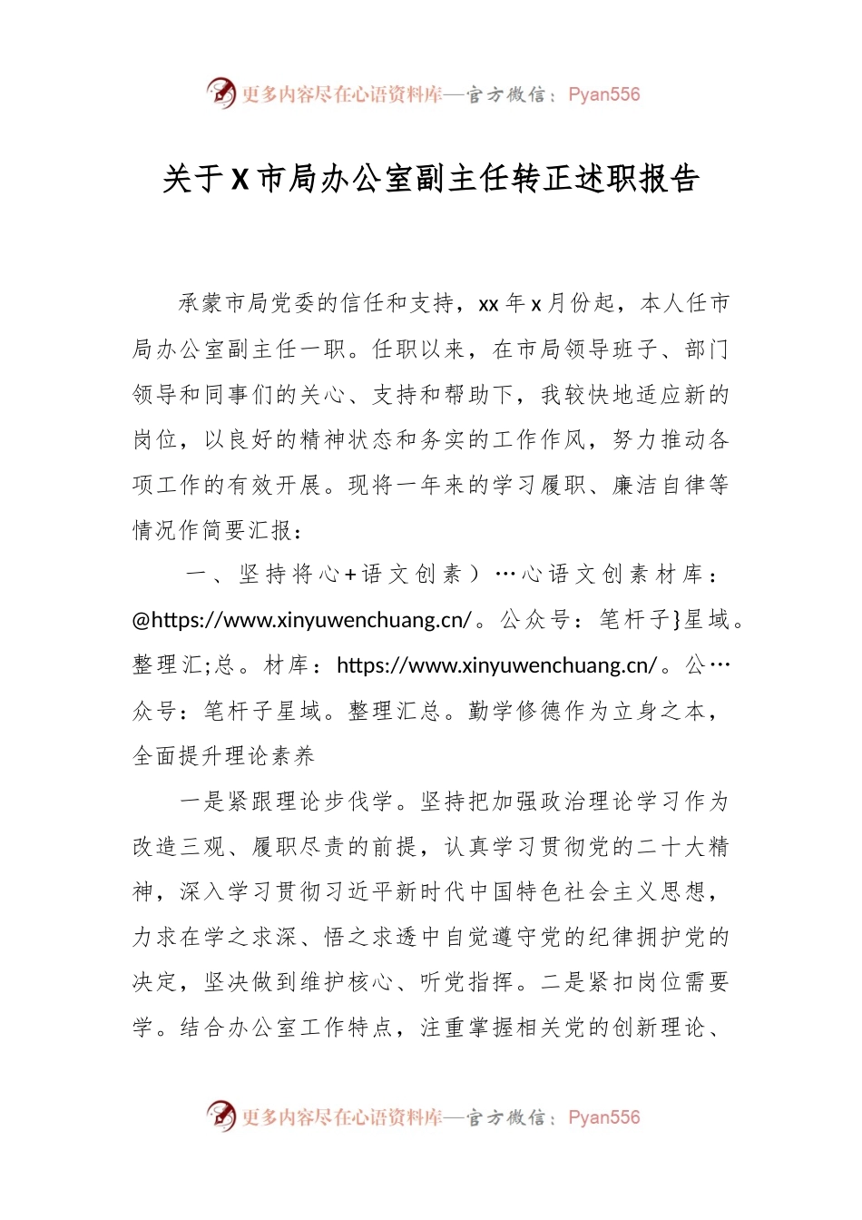 关于X市局办公室副主任转正述职报告.docx_第1页