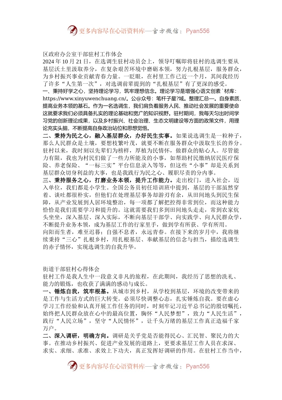 区2024年选调生驻村感悟汇编4篇.docx_第2页