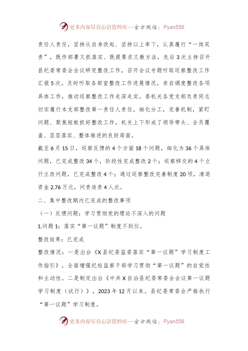 关于市委提级巡察整改进展情况的报告.docx_第2页