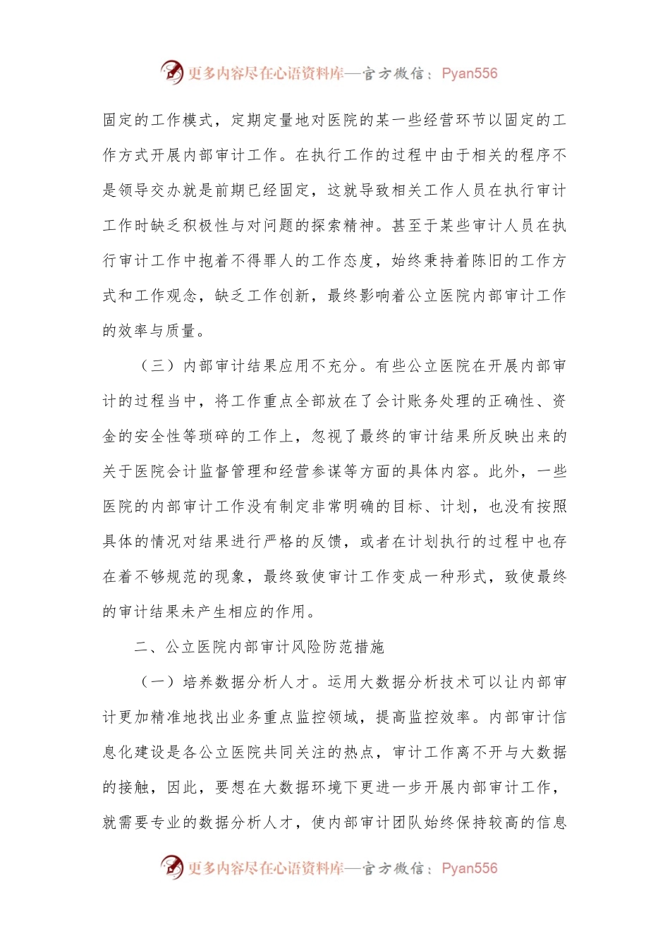 关于公立医院内部审计的若干思考.docx_第2页