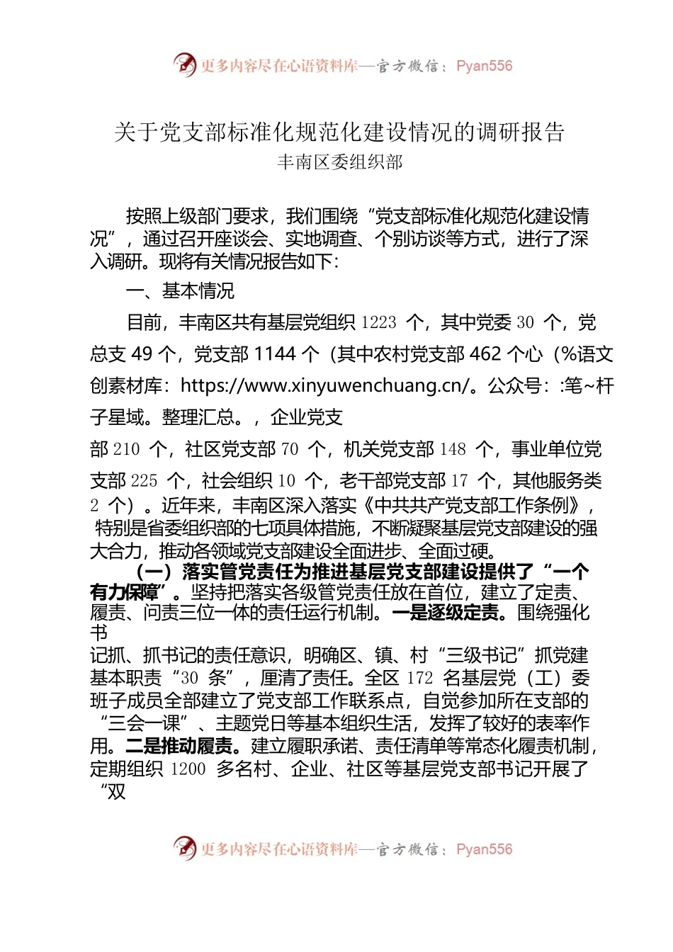 关于党支部标准化规范化建设情况的调研报告.docx_第1页